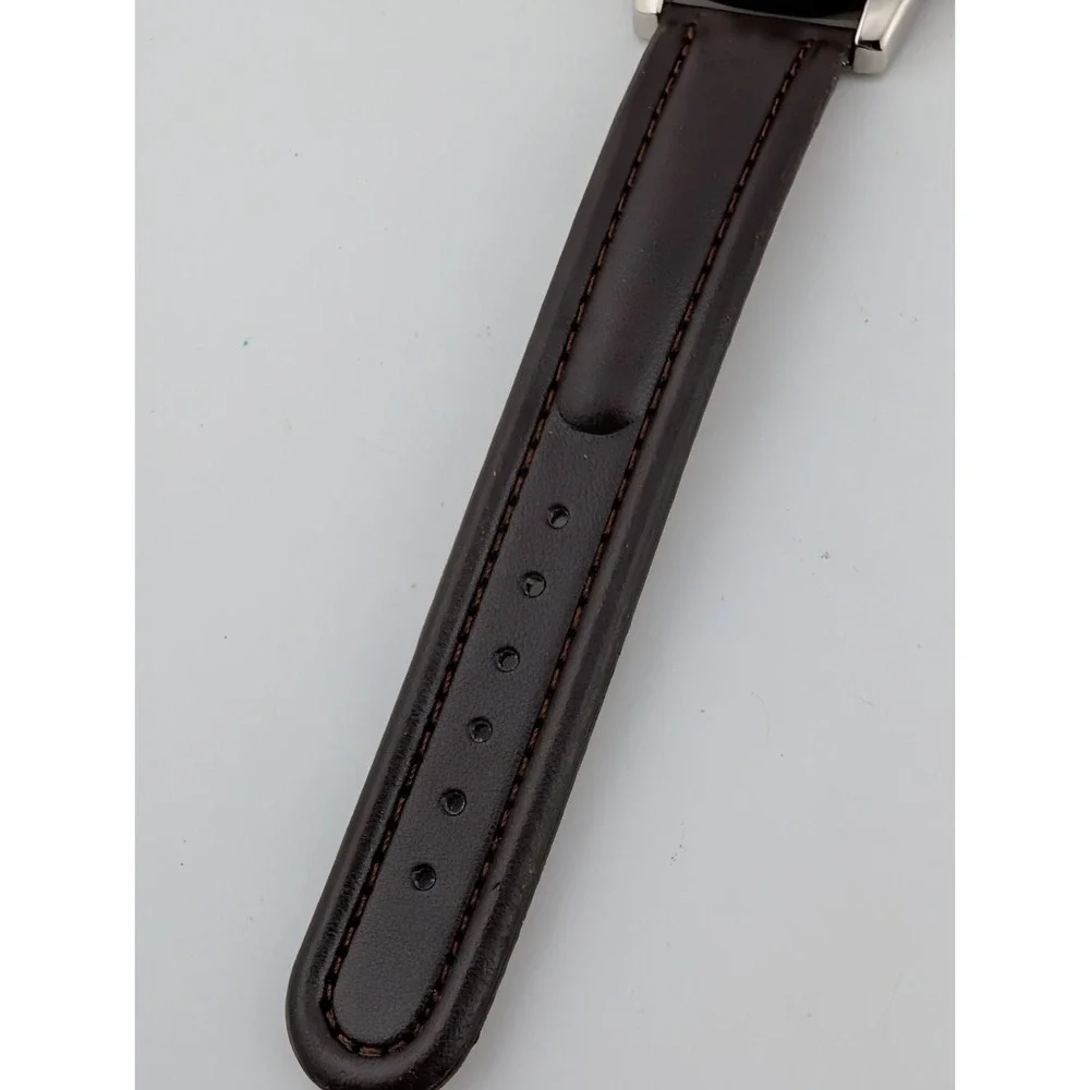 Sports Illustrated Watch Men Rotating Bezel Brown Leather Band- New Battery‎